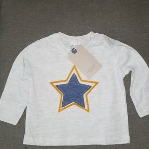 Zara Baby Star Long Sleeve Unisex T - shirt 2-3Years